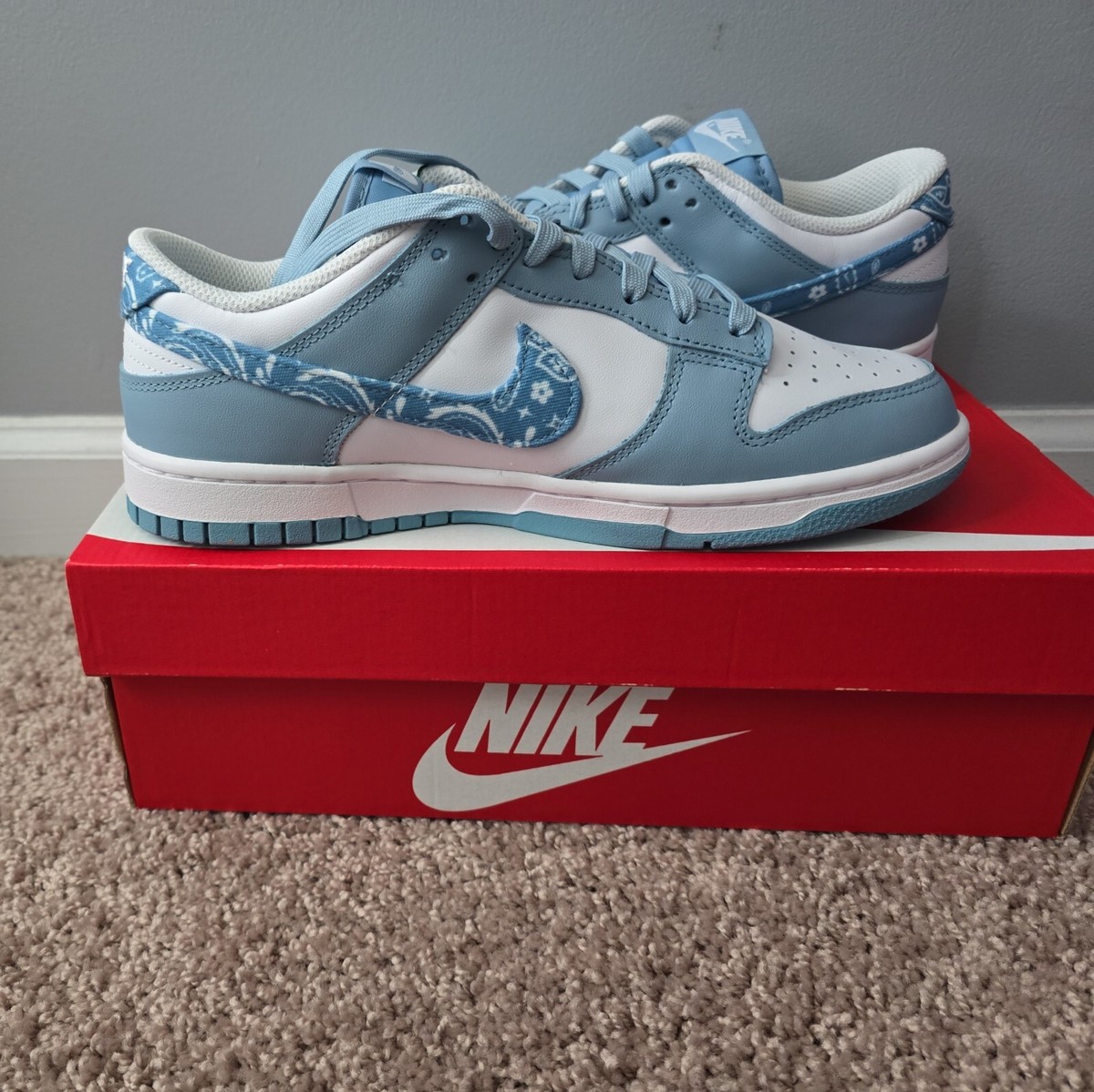 Size 9.5 - Nike Dunk Low Blue Paisley Womens 195866277397| eBay