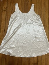 Vintage 70s 80s Lily of France Satin Nightie w/Lace Trim Size Small