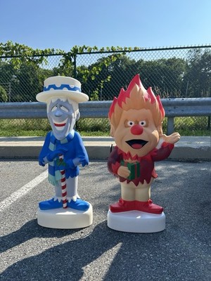 32'' Heat and Snow Miser Set LED Lighted Blow Mold Outdoor Christmas Decor Gemmy