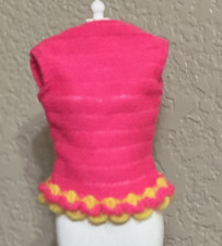 Vintage Mattel Barbie Swimsuit Top Bright Hot Pink  Yellow 60's
