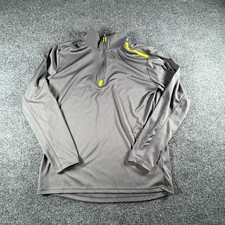 Gap Fit T-Shirt Boys XL Charcoal Gray Quarter Zip Stand Up Collar Performance