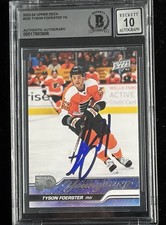 Tyson Foerster Signed 2023-24 UD Young Guns #225 BAS Autograph Grade 10 Card RC