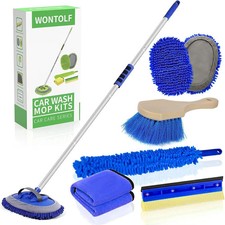 62 Inch Car Wash Brush Long Handle Mop Mitt Squeegee Cleaning Kit For RV Truck