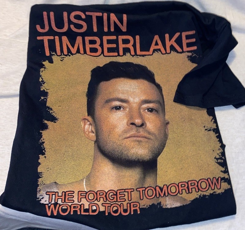 Justin Timberlake T Shirt, The Forget Tomorrow Tour, Size XL 2024-25