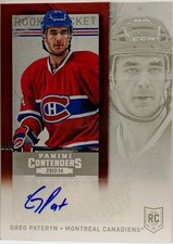 2013-14 Panini Contenders Greg Pateryn Rookie Auto Montreal Canadiens #128