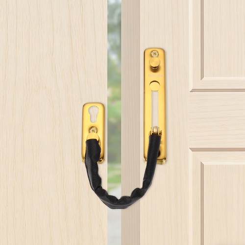 Door Chain Lock, 304 Stainless Steel Anti-Theft Chain Latch, Gold - Picture 1 of 7