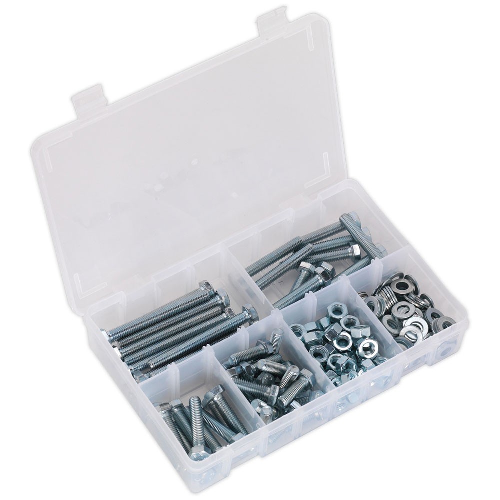 Sealey Setscrew, Nut & Washer Assortment 220pc High Tensile M8 Metric
