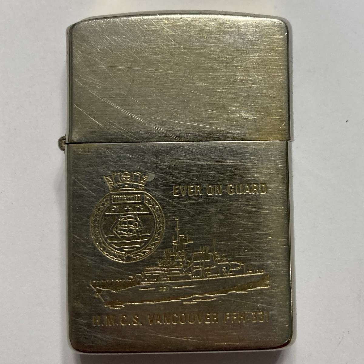 1995 ZIPPO LIGHTER CANADA NAVY HMCS VANCOUVER PLATED NIAGARA FALLS