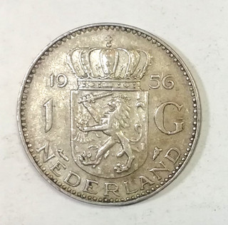 Silber Münze Niederlande 1 Gulden Königin Juliana 1956