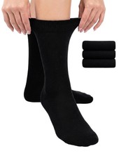 Hugh Ugoli Womens Thin Soft Bamboo Dress Socks, Business, Crew, 3-6 Pairs