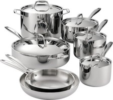 Tramontina Signature Tri-Ply Clad Stainless Steel 12-Piece Cookware Set with Lid