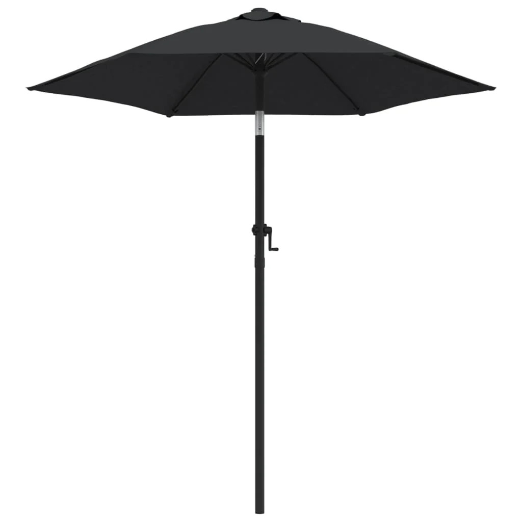 Parasol noir aluminium 200 cm Helloshop26 pour une protection solaire haut de gamme