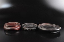 R4743: Japanese Wooden Shapely GARDEN TUB Flower vase stand Table Ikebana 3pcs,