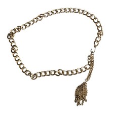 Gold Chain Belt Tassel Dangle Adjustable Waist Belt Chunky Link Y2K Boho