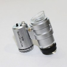 45X Mini Pocket Loupe Lens Microscope Magnifier UV LED Light Jeweler Inspection
