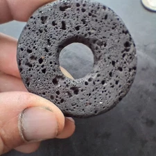 Large Hag Lava Rock Money Rai Stone Bead Necklace Pendant Necklace