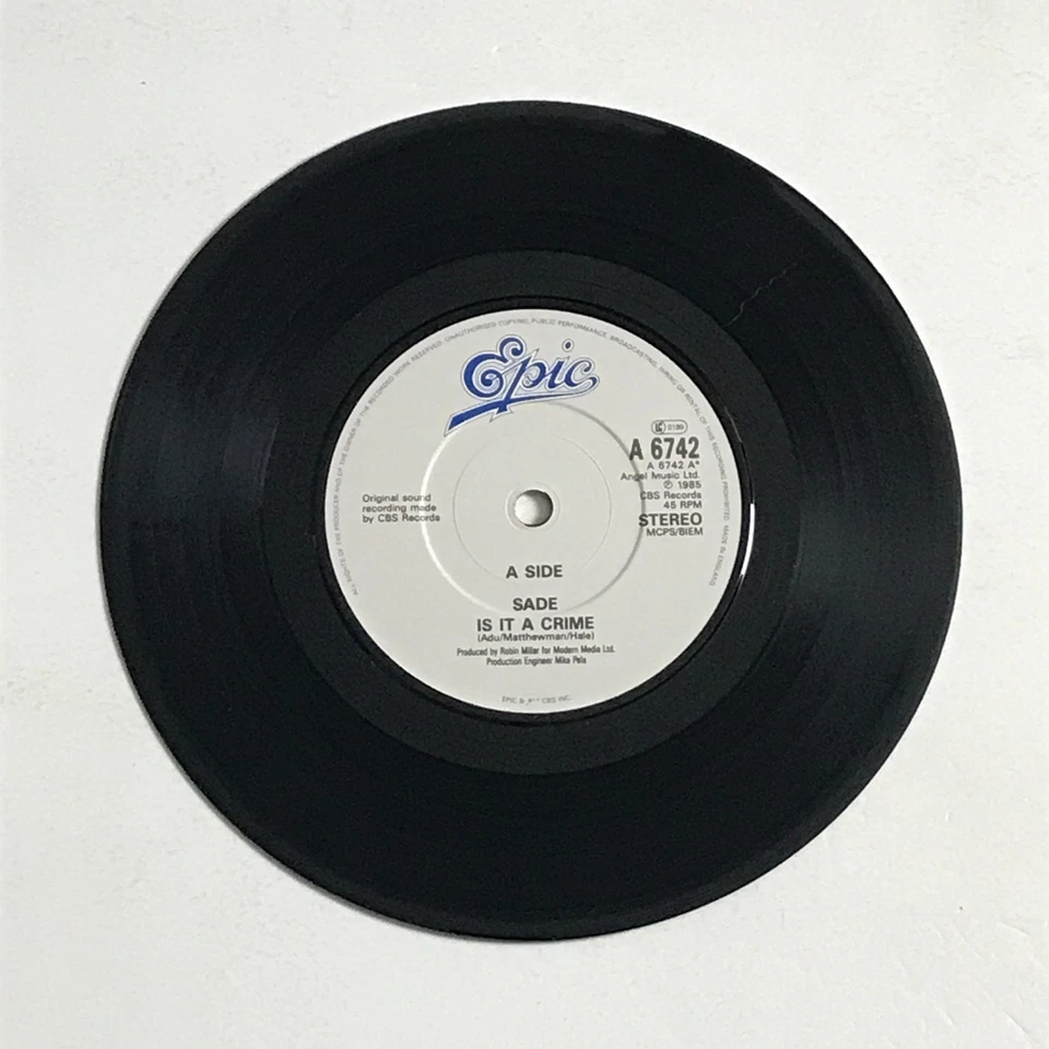 Sade - Is It A Crime? 7" Vinyl Record A1/B2 - A 6742 VG+/VG+ - Image 3 of 4