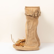 VTG 70s NOS 70's Minnetonka Size 10 Tall Suede Fringe Moccasin Boots USA Made