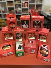 Lot of 11 Vintage 1990s Enesco Coca-Cola Christmas Ornaments New In Boxes