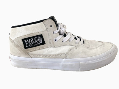 Vans Skate Half Cab White Black Suede Sz US 7.5 Sneaker