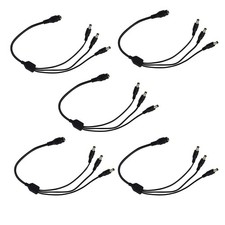 5Pack 1:3 DC Power Splitter Cable Cord 1 Female to 3 Male 5.5x2.1mm 12V Port Kit