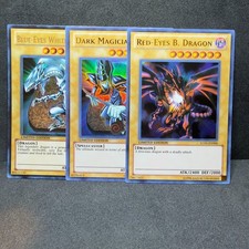 3x Yugioh Blue-Eyes Dark Magician Red-Eyes LC01-EN004 5 6 Ultra Rare - NM   