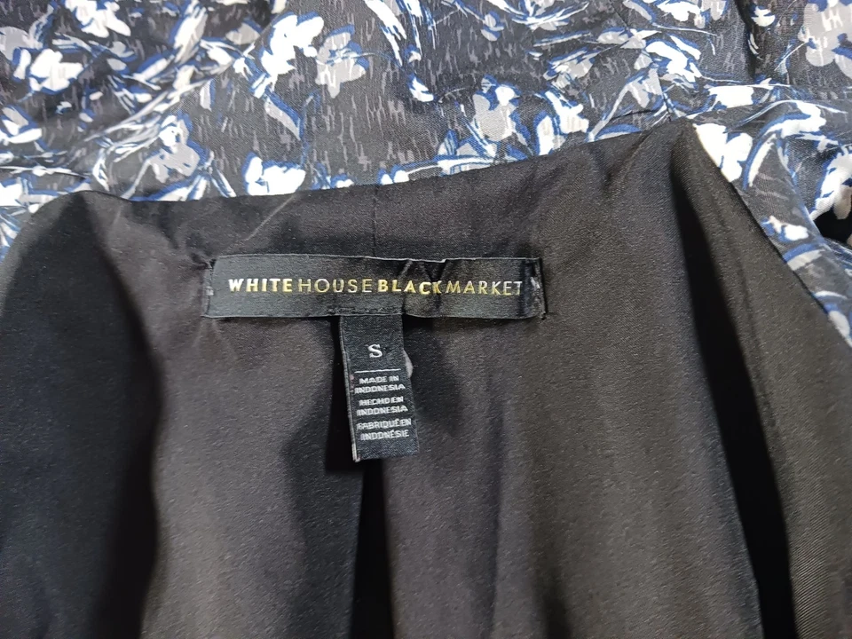 Белый дом черный рынок абстрактный цветочный печать парка куртка маленький капюшон на молнии - Изображение 3 из 4