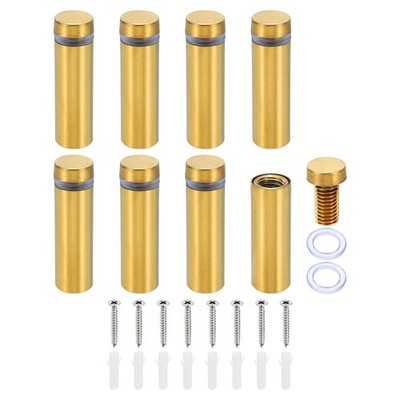 8 Set 1/2 x 1.6 Inch Sign Standoff Screws Stainless Steel Wall Standoff Gold