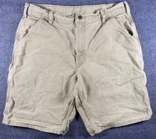 Vintage Carhartt Shorts Mens 36 Tan Duck Canvas Carpenter Utility B185 Distress
