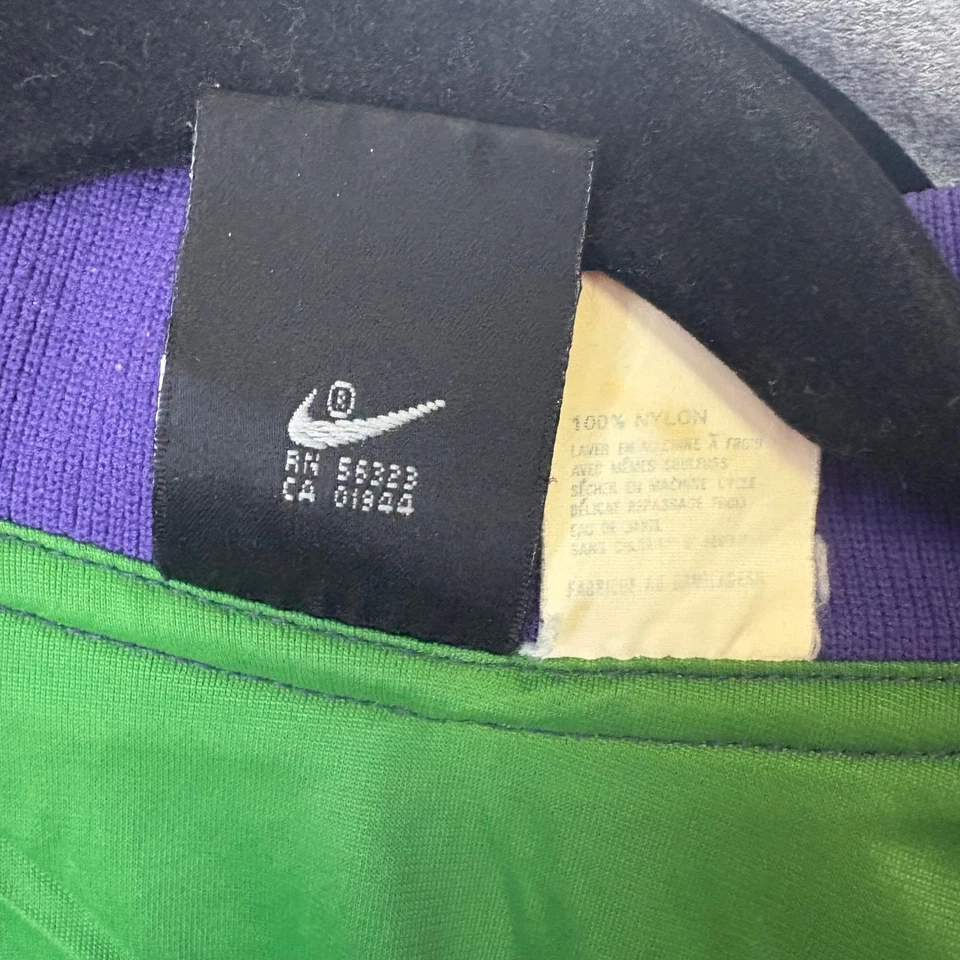 Chaqueta deportiva Jordan 7 1992 vintage púrpura azul verde bloques de colores cremallera para hombre XL Foto 4 de 4