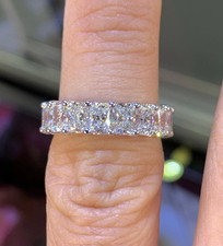 1.50CT Radiant Cut Real Moissanite Eternity W...