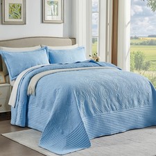 Enjohos Light Blue Alaska King Quilt 132 X 120 Oversized King Bedspreads 3
