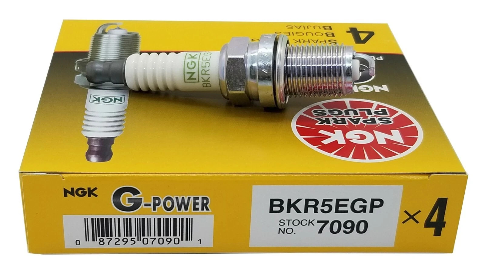 4 Plugs NGK BKR5EGP/7090 G-Power Platinum Spark Plugs