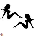 Mudflap Girl Decal Pair | Trucker Silhouette Vinyl Sticker | Car Window Die‑Cut