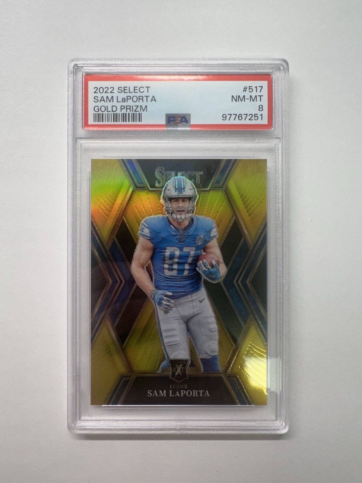 2022 Panini Select - XRC Sam LaPorta #517 Gold  Prizm (RC) 5/10