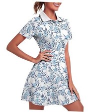 Women's Golf Dress Tennis Dresses Workout Athletic Dress Large 18 Blue Flower