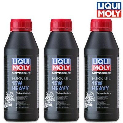 3x LIQUI MOLY 1524 Motorbike Fork Oil 15W Heavy Stoßdämpfer Öl Gabelöl 500ml