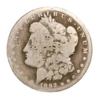 1892-CC Morgan Silver Dollar Tough Date Carson City Guaranteed Genuine, Damaged
