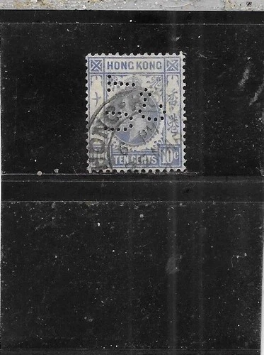 Perfin Punch Hong Kong U T Co - Union Trading Co 10 cents