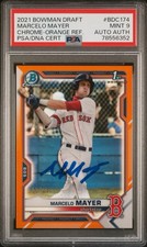2021 Bowman Draft Orange Refractor 1st AUTO /25 * Marcelo Mayer * PSA 9 AUTO 10
