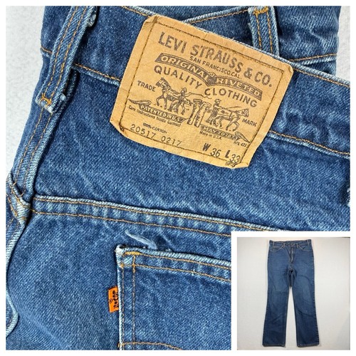 Levi’s 517 Jeans Mens 34x32 Bootcut Orange Tab Made In USA Vintage Denim
