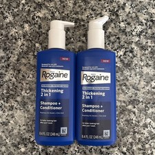 2- New Rogaine Men's Thickening 2 in 1 Shampoo  Conditioner 8.4oz Bottles