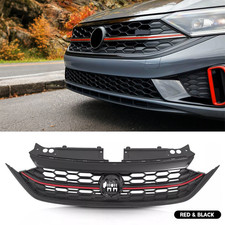 Black Front Bumper Grill W Red Trim For 2022 2023 2024 Vw Volkswagen Jetta Black Front Bumper Grill W Red Trim For 2022 2023 2024 Vw Volkswagen Jetta
