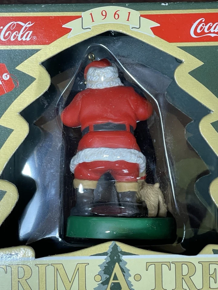 1990 Vintage Coca Cola Trim A Tree Collection Ornament Santa 1961 Reproduction - Image 4 of 4