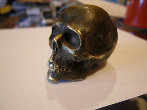 Harley Shift Bouton Tête de Mort Laiton Fait,Hot Canne Harley Custom - Imagen 6 de 11