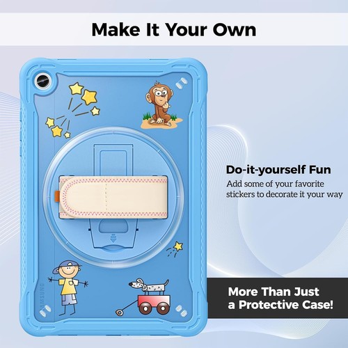Kids Shockproof Case for Galaxy Tab A9 Plus 11 Inch - Stylish Blue Protection - Picture 9 of 10
