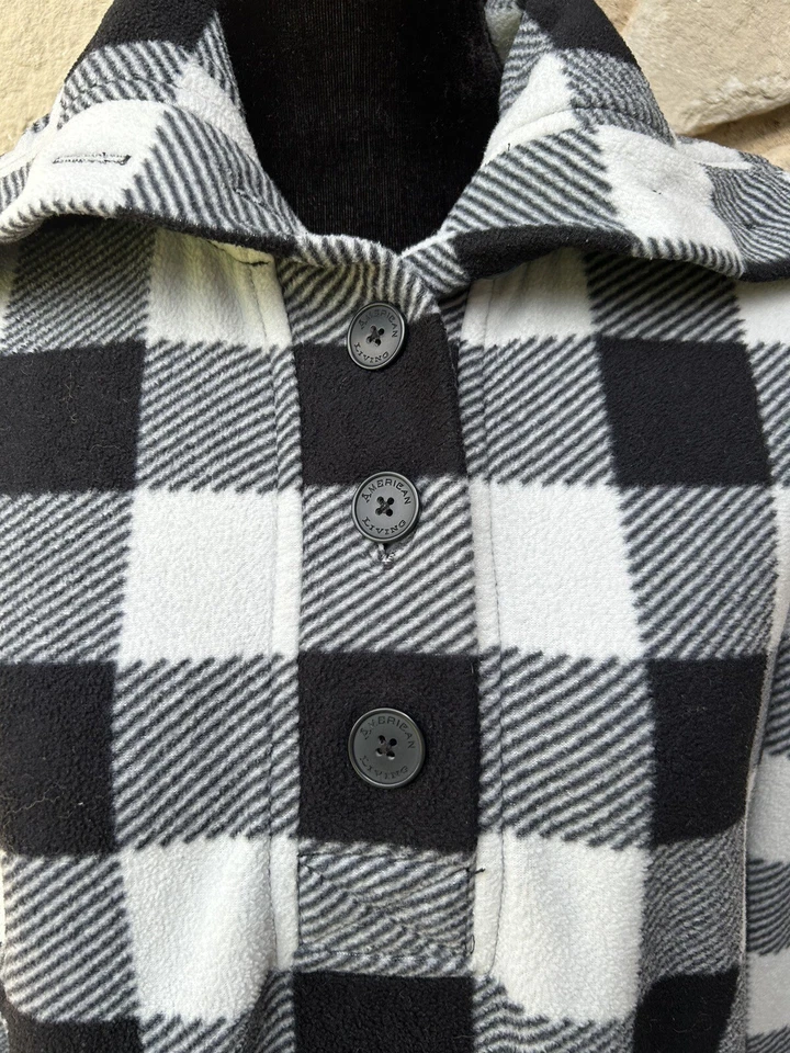Top polar AMERICAN LIVING para mujer S M negro marfil búfalo cuello a cuadros Foto 2 de 4