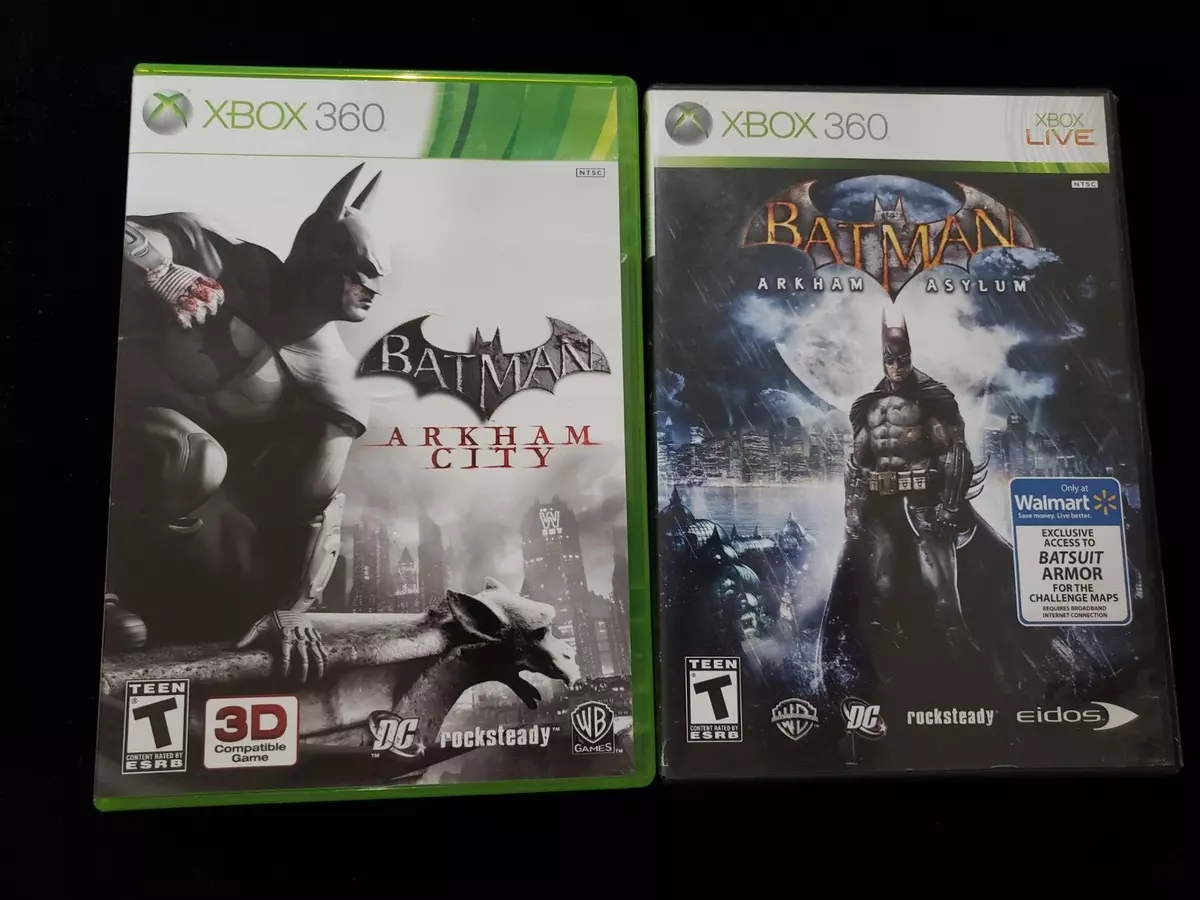 Lot of 2 Batman Xbox 360 Games Arkham City Asylum Complete in Box CIB 