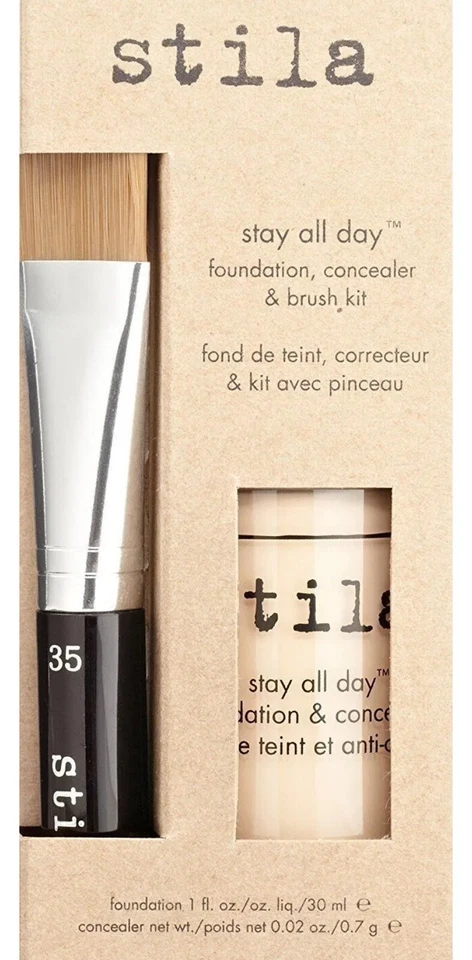 2 Stila Stay All Day Liquid Foundation Concealer & Brush Kit 8 Honey 1 Oz - Image 4 of 4
