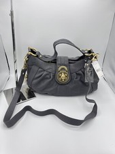 Steven By Steve Madden Handbag Designer Black Suede Turnlock Hobo